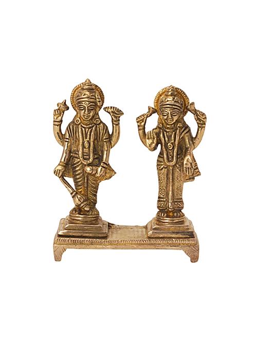 decorative brass idol of vishnu-laxmi handicrafts product - 14866068 - Very Small Image - 1