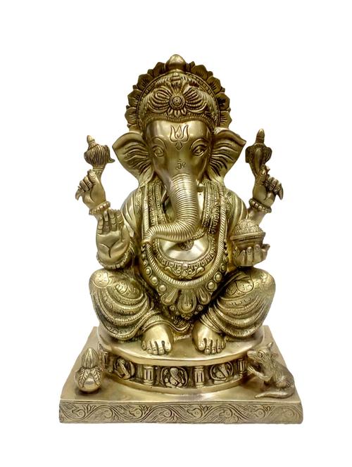 decorative brass statue of mangal ganesh handicrafts product - 14866209 - Very Small Image - 1