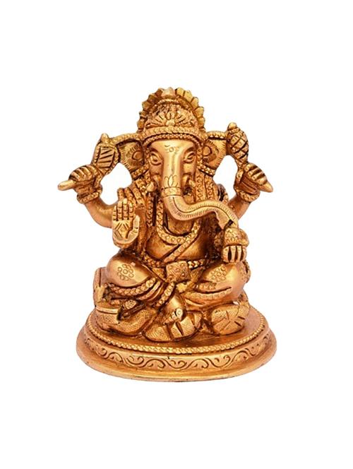 decorative brass statue of sitting ganesha handicrafts product - 14866272 - Very Small Image - 1