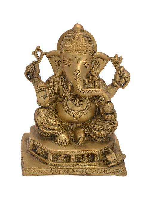 decorative brass statue of ganesh handicrafts product - 14866320 - Very Small Image - 1