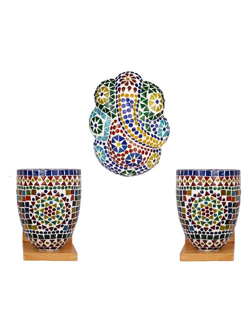 somil colorful designer decorative mosaic wall lamp's combo set - 14866708 - Very Small Image - 1