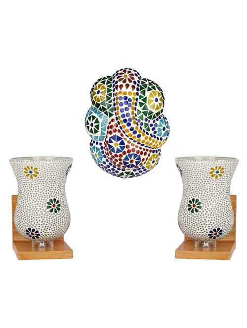 somil colorful designer decorative mosaic wall lamp's combo set - 14866738 - Very Small Image - 1