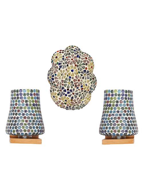 somil colorful designer decorative mosaic wall lamp's combo set - 14866746 - Very Small Image - 1