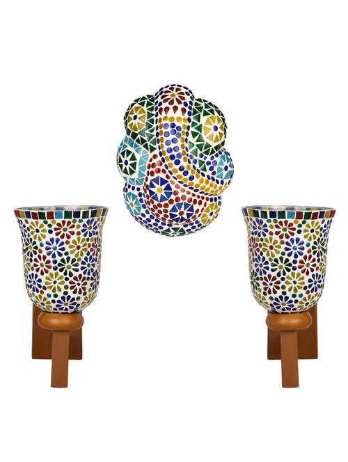 somil colorful designer decorative mosaic wall lamp's combo set - 14866869 - Very Small Image - 1