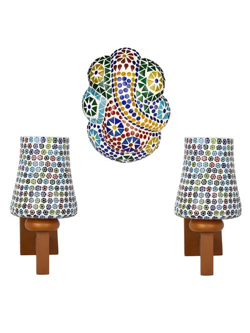 somil colorful designer decorative mosaic wall lamp's combo set - 14866896 - Very Small Image - 1
