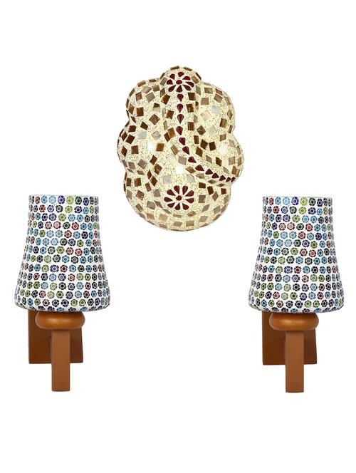 somil colorful designer decorative mosaic wall lamp's combo set - 14866897 - Very Small Image - 1