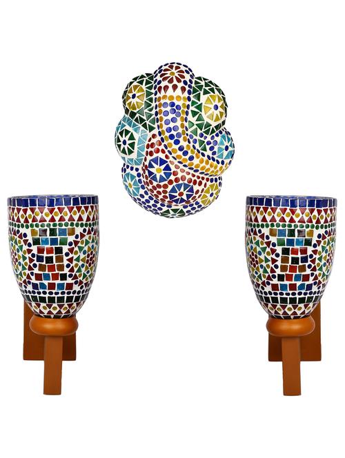 somil colorful designer decorative mosaic wall lamp's combo set - 14866968 - Very Small Image - 1