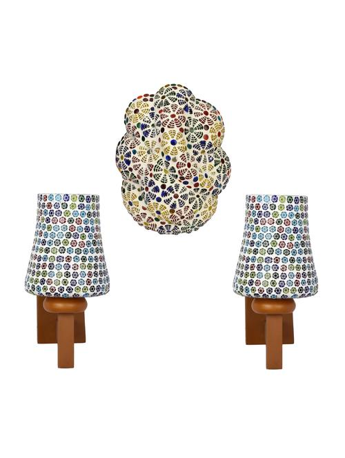 somil colorful designer decorative mosaic wall lamp's combo set - 14867065 - Very Small Image - 1