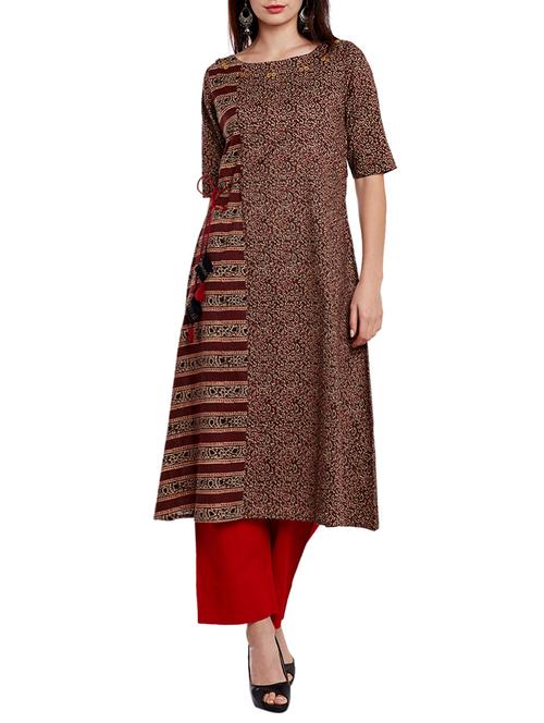 tassles kurta with pant set - 14867246 - Very Small Image - 1