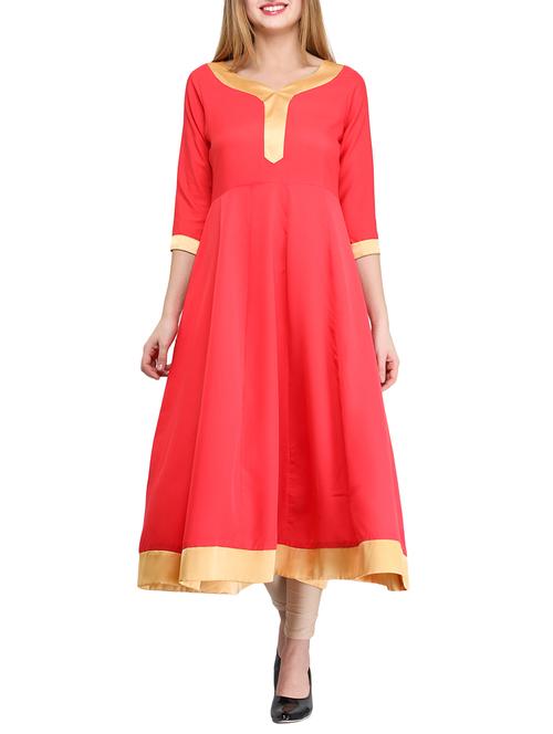 solid anarkali kurta - 14867619 - Very Small Image - 1