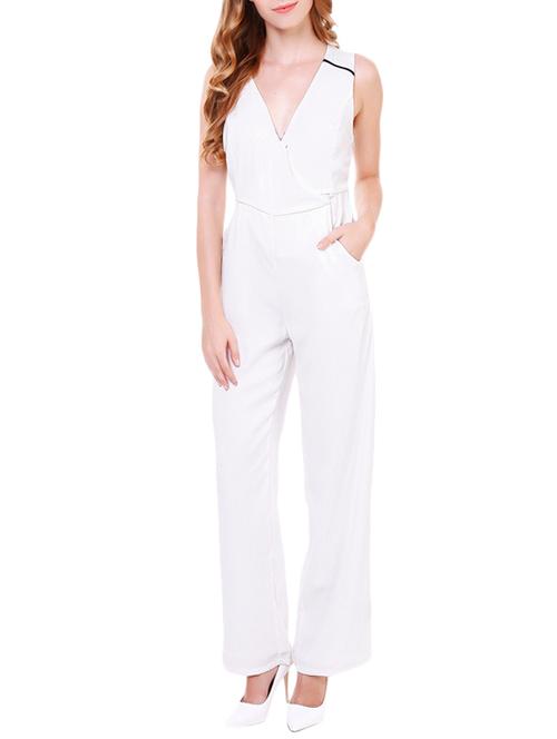 white full leg jumpsuit - 14867934 - Very Small Image - 1