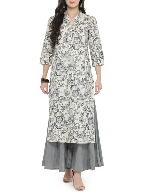 printed kurta with crinkled palazzo set - 14868373 - Very Small Image - 1
