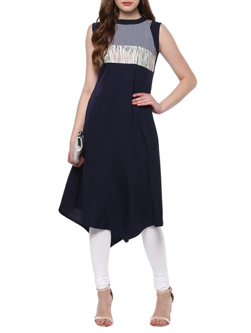printed asymmetric kurta - 14868438 - Very Small Image - 1