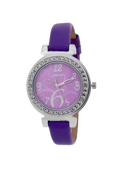 abrexo abx5018 purple urban ladies crystal studded analog watch - for women - 14869395 - Very Small Image - 1