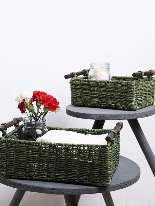sabai grass olive utility basket (set of 2) - 14869419 - Very Small Image - 1