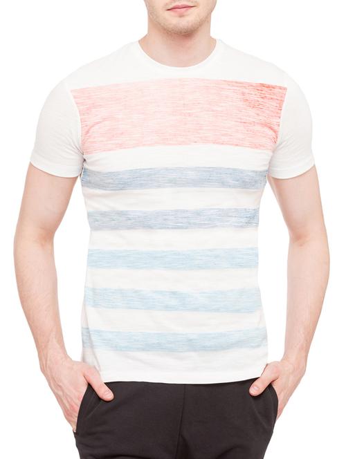 white cotton sriped t-shirt - 14869462 - Very Small Image - 1