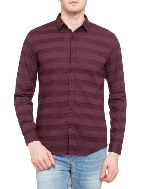 purple cotton casual shirt - 14869610 - Very Small Image - 1