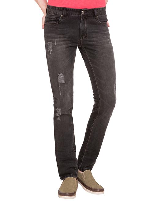 grey cotton ripped jeans - 14869633 - Very Small Image - 1