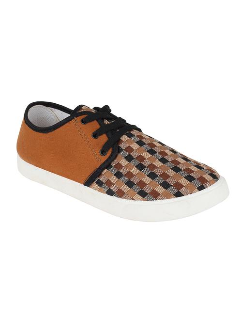 brown canvas lace up sneaker - 14869702 - Very Small Image - 1