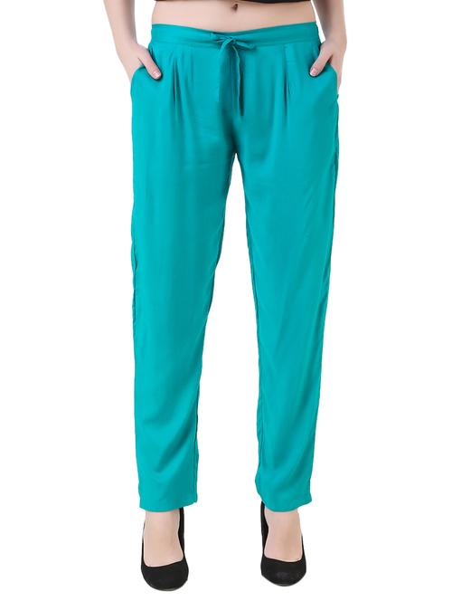 green solid flat front trouser - 14869722 - Very Small Image - 1