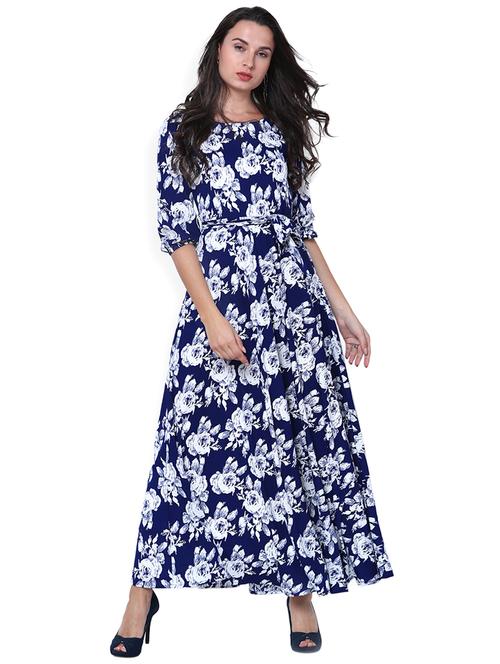 blue printed maxi dress - 14869910 - Very Small Image - 1