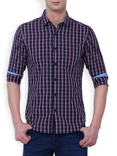 dark blue cotton formal shirt - 14870630 - Very Small Image - 1