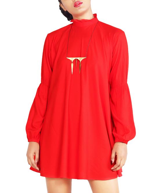 red solid tent dress - 14871680 - Very Small Image - 1