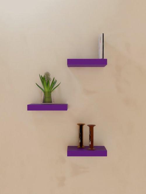 decor home wall shelves floating wall racks set of 3 shelves - 14872736 - Very Small Image - 1