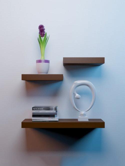 decor home wall shelves floating wall racks set of 3 shelves - 14872742 - Very Small Image - 1