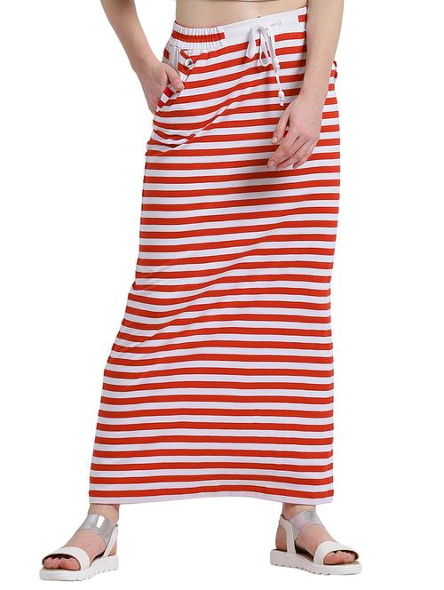 red cotton straight skirts - 14873124 - Very Small Image - 1