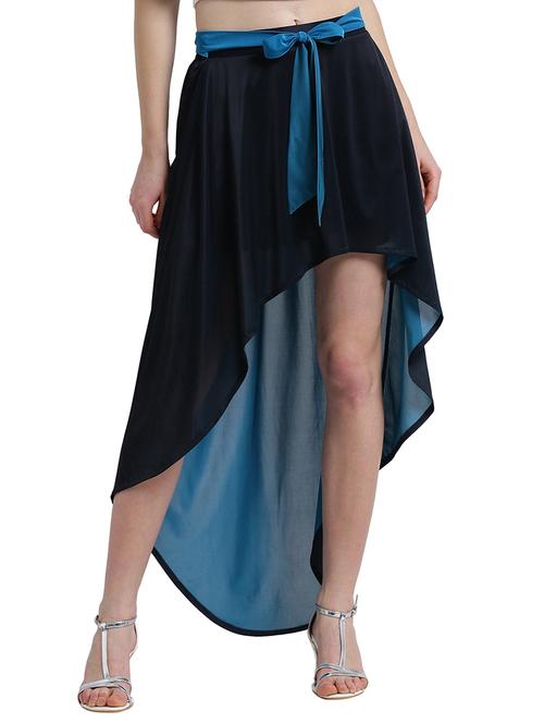 dark blue asymmetric skirt - 14873128 - Very Small Image - 1