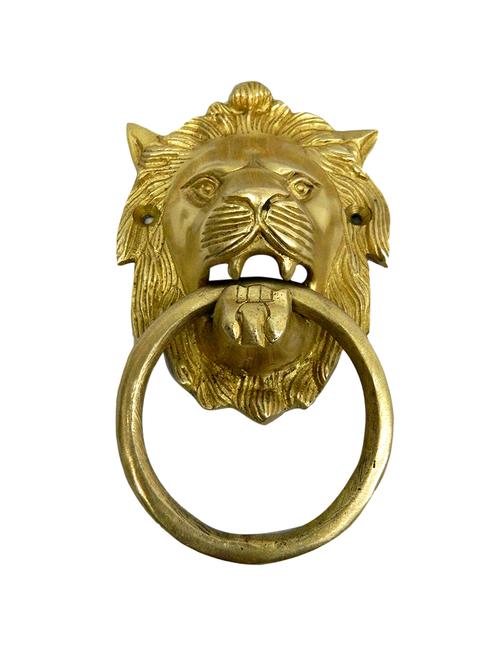 decorative brass lion face door knocker handicrafts product - 14874267 - Very Small Image - 1