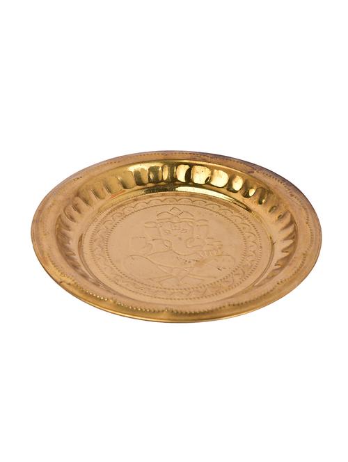 decorative brass pooja plate handicrafts product - 14874303 - Very Small Image - 1