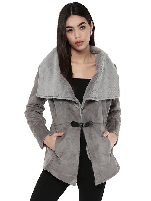 lapel neck solid coat - 14875891 - Very Small Image - 1