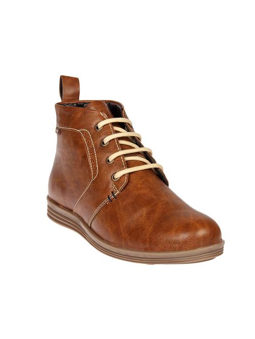 tan leatherette high ankle boot - 14876478 - Very Small Image - 1