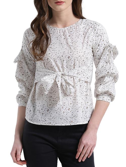 layered sleeved tie front top - 14876510 - Very Small Image - 1