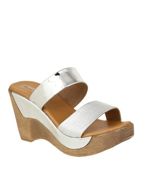 bruno manetti women silver faux leather wedges - 14876735 - Very Small Image - 1