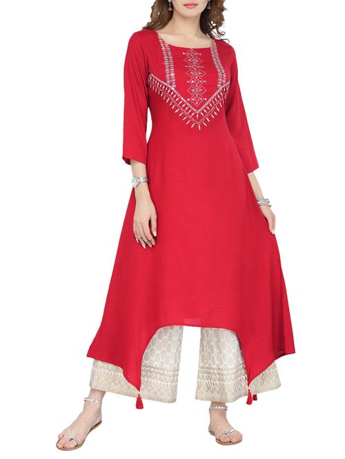 asymmetric embroidered kurta - 14876794 - Very Small Image - 1