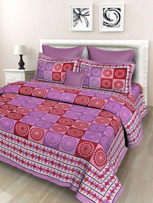 rajasthani traditional double bedsheet with 2 pillow covers - 14878941 - Very Small Image - 1