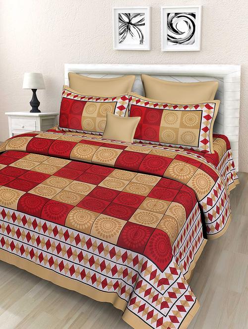 rajasthani traditional double bedsheet with 2 pillow covers - 14878943 - Very Small Image - 1