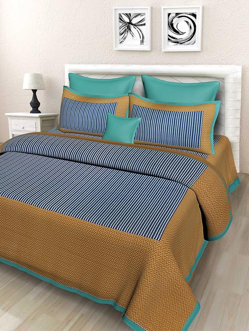 striped double bedsheet with 2 pillow covers - 14878973 - Very Small Image - 1