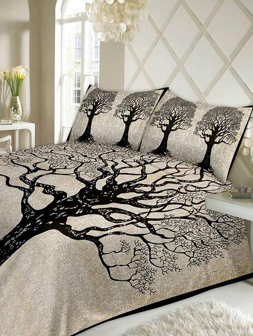 floral print double bedsheet with 2 pillow covers - 14878990 - Very Small Image - 1