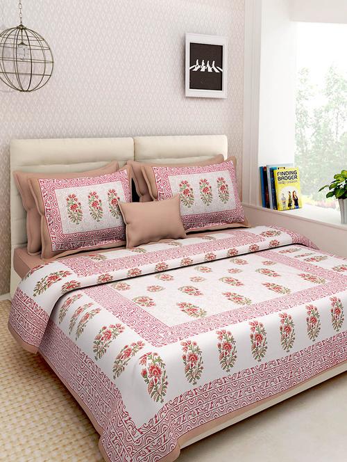 rajasthani traditional double bedsheet with 2 pillow covers - 14879033 - Very Small Image - 1
