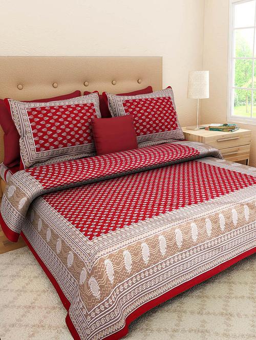 rajasthani traditional double bedsheet with 2 pillow covers - 14879069 - Very Small Image - 1