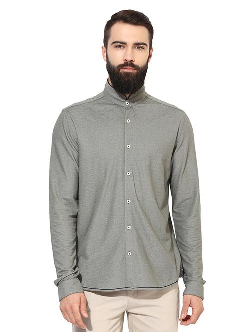 grey cotton casual shirt - 14880118 - Very Small Image - 1