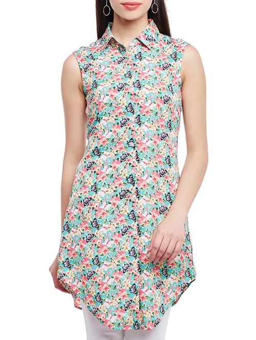 butterfly print sleeveless tunic - 14883800 - Very Small Image - 1