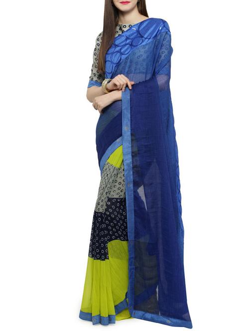 multi colored chiffon printed saree with blouse - 14884195 - Very Small Image - 1