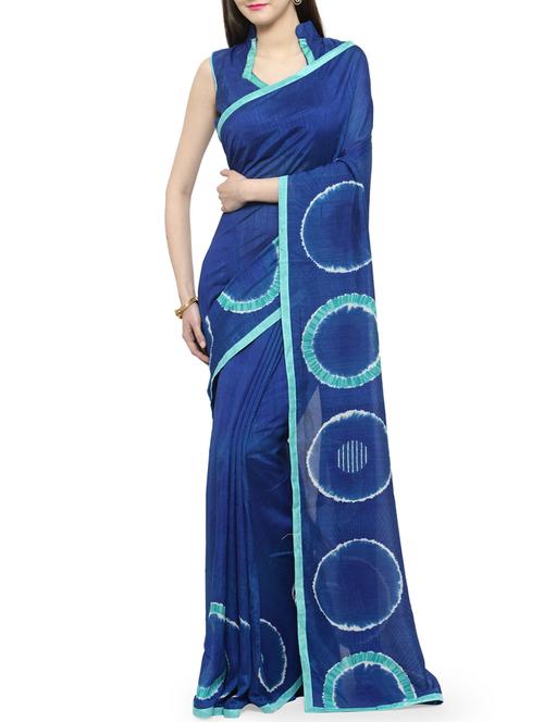 tie & dye printed saree with blouse - 14884321 - Very Small Image - 1