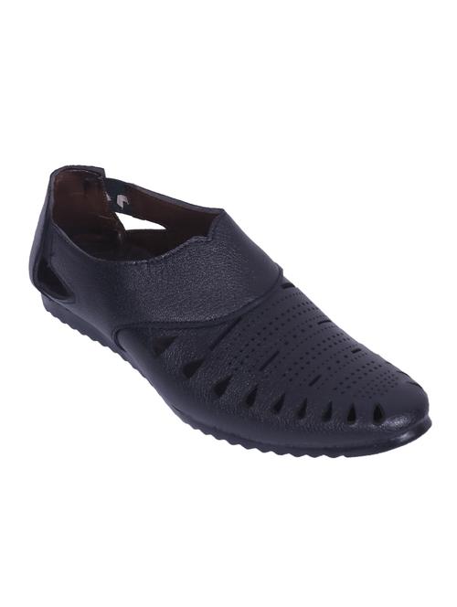 black leatherette slip on sandal - 14885099 - Very Small Image - 1
