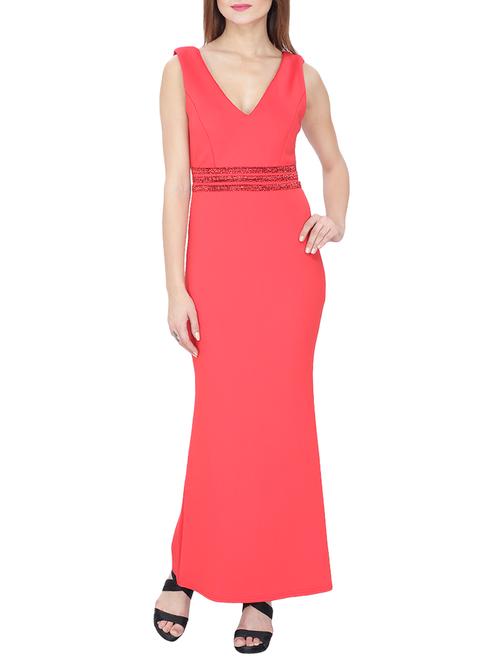 red lycra gown dress - 14885173 - Very Small Image - 1